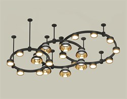 Ambrella Комплект подвесного светильника с акрилом XR92222001/22 SBK/PYG/CL черный песок/золото желтое полированное/прозрачный GX53 (A9222, A9227, A92 XR92222001 - фото 100223