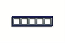 Рамка пятерная, для горизонтального/вертикального монтажа Jung A plus Синий/алюминий ap585BLAL - фото 10037