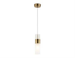 Ambrella Светильник подвесной LH55111 BS/FR/TI латунь/белый матовый/янтарь E14 max 40W D55*1500 LH55111 - фото 100413