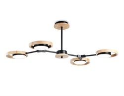 Ambrella Светильник светодиодный подвесной FL51611/4 BK/LW черный/светлое дерево 3000K/4200K/6400K 28W 825*530*285 (Без ПДУ) FL51611 - фото 100481