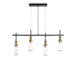 Ambrella Светильник подвесной LH55254/4 BK/BS/CL черный/латунь/прозрачный E14*4 max 40W 845*65*1150 LH55254 - фото 100517