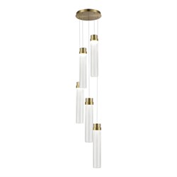 ST LUCE SL6236.303.05 Светильник подвесной Латунь/Прозрачный LED 5*12W 4000K SL6236.303.05 - фото 100860