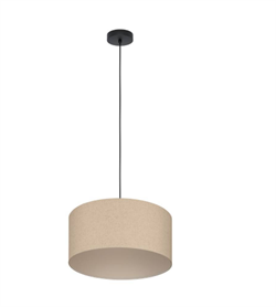 Eglo 900859 Подвесной светильник (люстра) FENIGLIA, 1X40W (E27), ?380, сталь, черный / текстиль, лен, беж 900859 - фото 101290