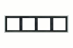 Рамка четверная, для горизонтального/вертикального монтажа Jung LS Aluminium Алюминий al2984 - фото 10178