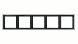 Рамка пятерная, для горизонтального/вертикального монтажа Jung LS Aluminium Алюминий al2985 - фото 10179