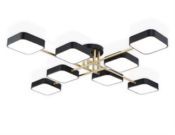 Ambrella Светильник светодиодный подвесной FL516348/8 BK/GD черный/золото 144W 3000-6000K 1060*1060*150 (без ПДУ) FL516348 - фото 102293