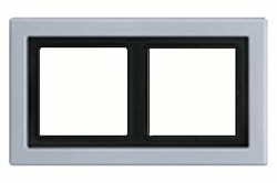 Рамка двойная для горизонтального/вертикального монтажа Jung LS design Алюминий ALD2982 - фото 10239