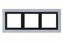 Рамка тройная для горизонтального/вертикального монтажа Jung LS design Алюминий ALD2983 - фото 10240