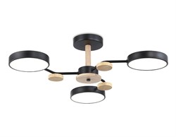 Ambrella Светильник светодиодный подвесной FL4857/3 BK/WD черный/дерево 54W 3000-6000K D660*170 (без ПДУ) FL4857 - фото 102476