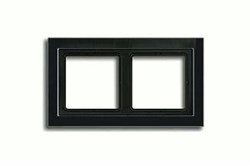 Рамка двойная для горизонтального/вертикального монтажа Jung LS design Черный глянцевый LSD982SW - фото 10250
