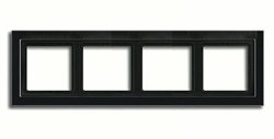 Рамка четверная для горизонтального/вертикального монтажа Jung LS design Черный глянцевый LSD984SW - фото 10252
