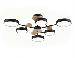 Ambrella Светильник светодиодный подвесной FL4863/6 BK/WD черный/дерево 90W 3000-6000K D750*180 (без ПДУ) FL4863 - фото 102564