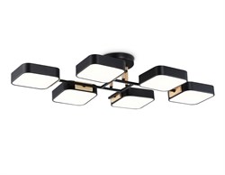 Ambrella Светильник светодиодный подвесной FL4887/6 BK/WD черный/дерево 108W 3000-6000K 850*430*140 (без ПДУ) FL4887 - фото 102770