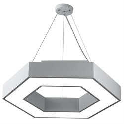 ЭРА Светильник светодиодный Geometria Hexagon SPO-123-W-40K-045 45Вт 4000К 2500Лм IP40 600*600*80 белый подвесной Б0050554 - фото 102789