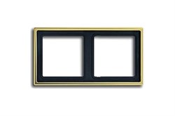 Рамка двойная, для горизонтального/вертикального монтажа Jung LS Gold Золото go2982 - фото 10286
