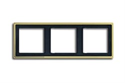 Рамка тройная, для горизонтального/вертикального монтажа Jung LS Gold Золото go2983 - фото 10287