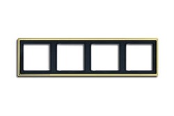 Рамка четверная, для горизонтального/вертикального монтажа Jung LS Gold Золото go2984 - фото 10288
