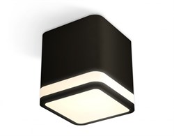 Ambrella Комплект накладного светильника с акрилом XS7806030 SBK/FR черный песок/белый матовый MR16 GU5.3 (C7806, N7751) XS7806030 - фото 103090