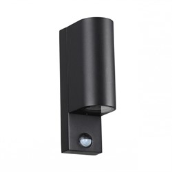 Odeon Light 4390/2W HIGHTECH ODL23 561 черный/металл/пвх стойкий к УФ излучению Настенный светильник с датчиком движения IP44 LED GU10 7W MOTTO 4390/2W - фото 106729