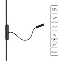Arte Lamp A1162PL-1BK СВЕТИЛЬНИК НАСТЕННЫЙ RAPID 48В 3Вт 173лм 3000К 90+ 24° A1162PL-1BK - фото 106957