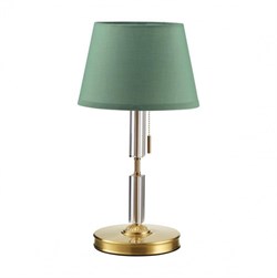 Odeon Light 4887/1T MODERN ODL_EX22 53 бронзовый/зеленый/абажур ткань Настольная лампа E27 1*60W LONDON 4887/1T - фото 108008