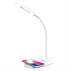 Ambrella Светодиодная настольная лампа с беспроводной зарядкой DE588 WH белый LED 3000-6400K 3W DE588 - фото 108456
