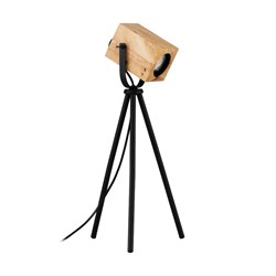 Eglo 43749 Настольная лампа AYLES, GU10, 1Х3W, 1X250lm, H475, ?260, сталь, черный/дерево, коричневый 43749 - фото 108733