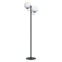 Eglo 98366 Торшер SABALETE, 2х40W (E27), L445, H1555, сталь, черный/опаловое стекло, белый 98366 - фото 109365