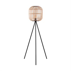 Eglo 43219 Торшер BORDESLEY c ножн. выкл., 1x28W (E27), ?350, H1390, сталь, черный/дерево, натуральный 43219 - фото 109646