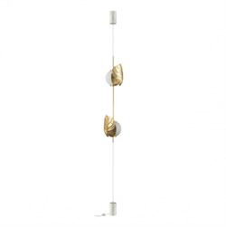 Odeon Light 4864/2FC MODERN ODL_EX22 45 золотистый/белый/стекло Натяжной торшер с выкл. E14 2*40W JUNGLE 4864/2FC - фото 109660