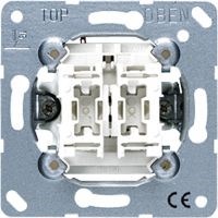 Механизм выключателя двухклавишного, 10 А / 250 В Jung A500 Белый 505u - фото 11137