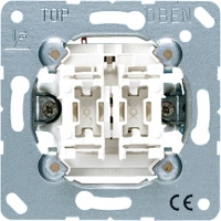Механизм выключателя двухклавишного проходного (вкл/выкл с 2-х мест) 10 А / 250 В Jung A500 Белый 509u - фото 11139