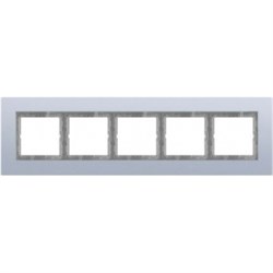 Рамка пятерная для горизонтального/вертикального монтажа для горизонтального/вертикального монтажа Jung LS Plus Алюминий LSP985AL - фото 11193
