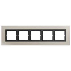 Рамка пятерная для горизонтального/вертикального монтажа для горизонтального/вертикального монтажа Jung LS Plus Сталь полированная LSP985ES - фото 11194
