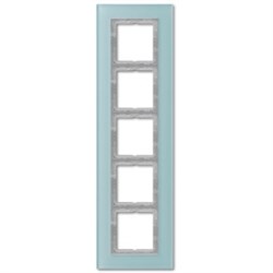 Рамка пятерная для горизонтального/вертикального монтажа для горизонтального/вертикального монтажа Jung LS Plus Матовое стекло LSP985GLAS - фото 11195