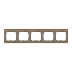 Рамка пятерная для горизонтального монтажа Jung SL 500  Золотая бронза sl5850gb - фото 11224