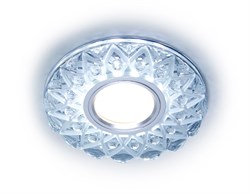 Ambrella Встраиваемый точечный светильник с LED подсветкой S375 CL/FR прозрачный/матовый GU5.3+3W(LED WHITE) D120*25 S375 - фото 113415