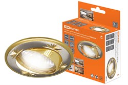 TDM Светильник встраиваемый поворотный СВ 02-04 MR16 50Вт G5.3 матовый никель/золото SQ0359-0010 - фото 113419