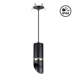 Novotech 370907 SPOT NT22 черный/золото Светильник встраиваемый влагозащищенный IP44 GU10 9W 220V DELTA 370907 - фото 114257