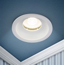 ЭРА Встраиваемый светильник влагозащищенный WR4 SWH MR16/GU5.3 IP44 белый матовый Б0061185 - фото 114620