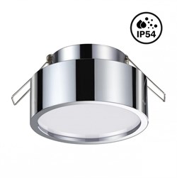 Novotech 358905 SPOT NT21 хром Встраиваемый влагозащищенный светильник IP54 LED 4000K 10W 220V MAY 358905 - фото 115123