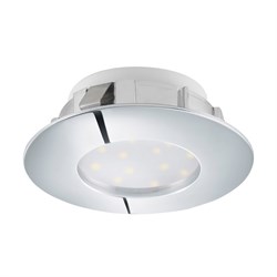 Eglo  Светильник LED встраиваемый PINEDA, 1х6W(LED), Ø78, IP44, пластик, хром 95818 - фото 115397