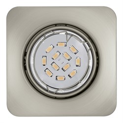 Eglo  Светодиодный встраиваемый светильник PENETO, 1x5W (GU10), 87х87, сталь, никель матовый, теплый 94264 - фото 115661