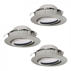Eglo 95853 Комплект светодиод. встраив. светильников PINEDA регулир., 3х6W(LED), ?84, пластик, никель мат 95853 - фото 115732