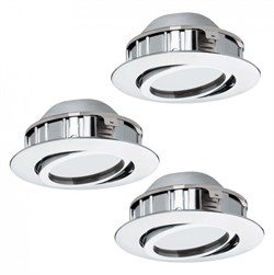 Eglo 95852 Комплект светодиод. встраив. светильников PINEDA регулир., 3х6W(LED), ?84, пластик, хром 95852 - фото 115750