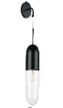 Lightstar 690517 (MB22501-1A ) Бра RAMO 1х40W E14 ЧЕРНЫЙ МАТОВЫЙ/ПРОЗРАЧНЫЙ (в комплекте), шт 690517 - фото 117086