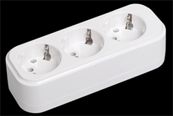 IEK Розетка переносная разб. К03 3 места CLASSIC KYP11-16-03-00-Z - фото 118156