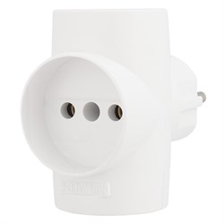 Тройник электрический, 16 А, без заземления, белый Rexant 11-1077 - фото 118162