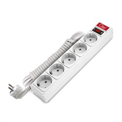 СОЮЗ Сетевой фильтр ПВС 3*0,75 5м белый премиум упаковка 1327. - фото 118167