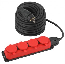 ЭРА Удлинитель силовой ЭРА UK-4e-3x1,5-30m-IP44(KG) с заземлением 4 розетки каучук 30м КГ 3х1,5мм2 IP44 Б0057588 - фото 118174